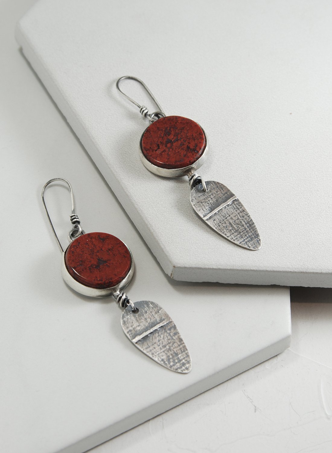 Image of Red Moss Agate Earrings