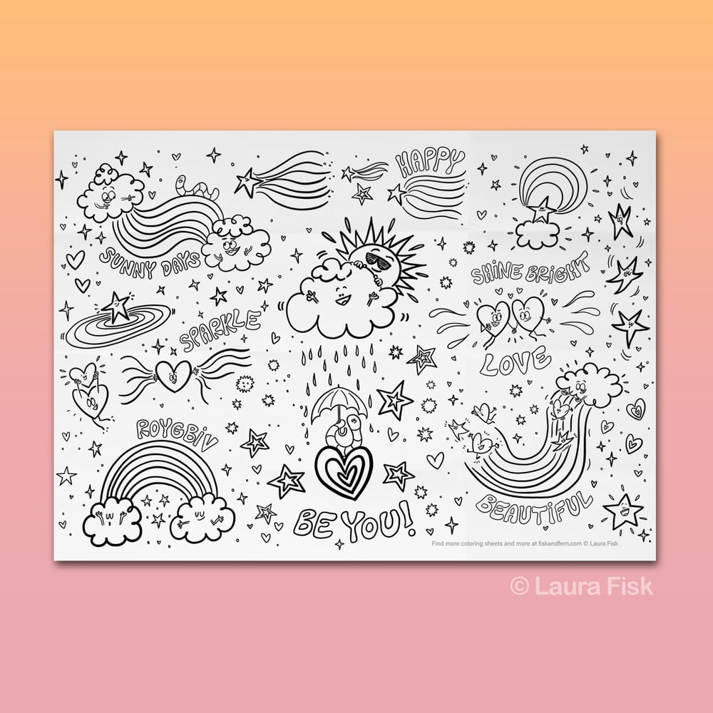 Image of Rainbow Sunshine Giant Coloring Sheet