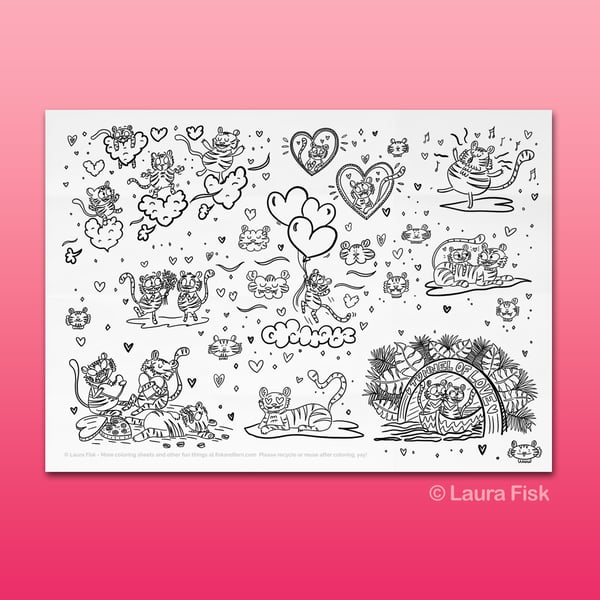 Image of Tiger Love Giant Coloring Sheet
