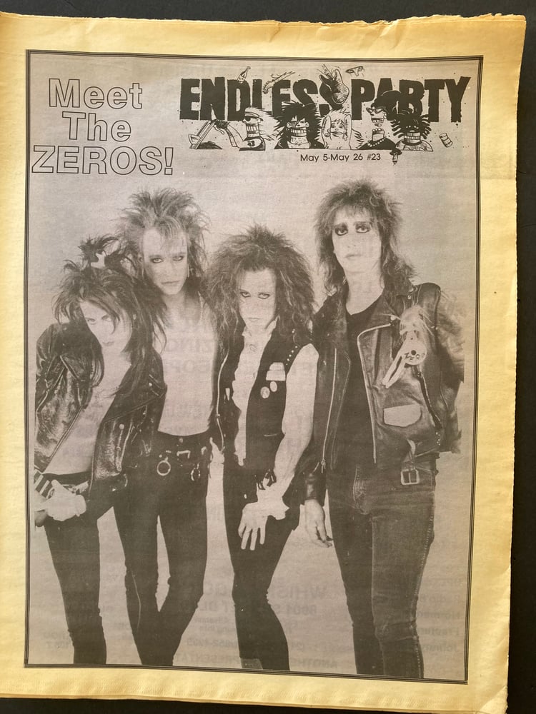 Image of ENDLESS PARTY Sunset Strip zine 1988 The Zeros Keel Mad Moxie Funhouse Brunette