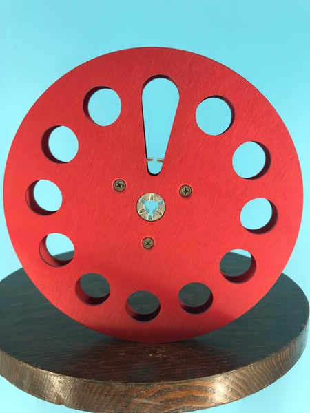 Image of Burlington Recording 1/4" x 7" Heavy Duty RED Trident Metal Reel in Red Box - Round Windows