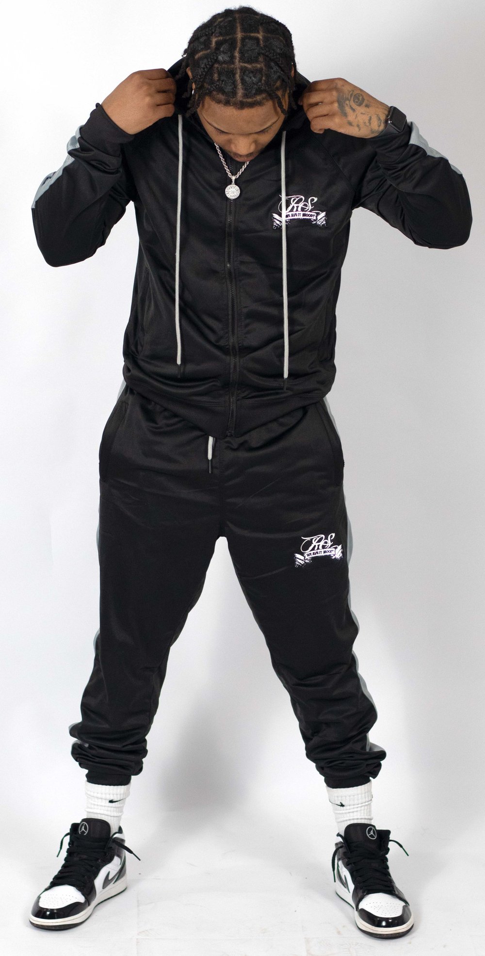  Elephant ZipTracksuit - Black/Grey 