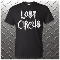 Image 1 of OFFICIAL - LOST CIRCUS - "LC" BLACK - WHITE - RED LOGO SHIRT 