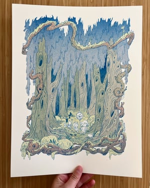 Large Crooked Woods Risograph Print