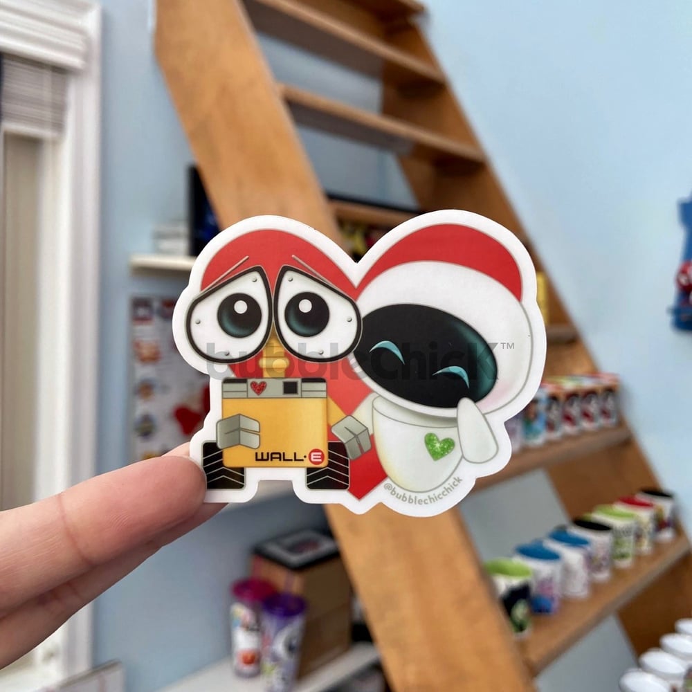 Image of Wall E & Eve Matte Clear Sticker