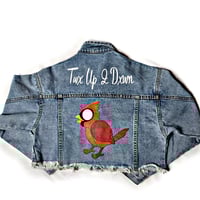 Image 2 of Cropped Top Cardinal Denim Jacket