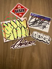 Image 3 of GESER Hand Painted "GE" Wood Panel