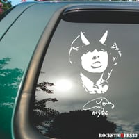Image 3 of Angus Young vinyl portrait stickers guitar, car, laptop AC/DC without background