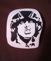 Image 2 of Angus Young vinyl portrait stickers guitar, car, laptop AC/DC without background