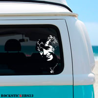 Image 1 of Bon Scott vinyl portrait stickers guitar, car, laptop AC/DC without background decal