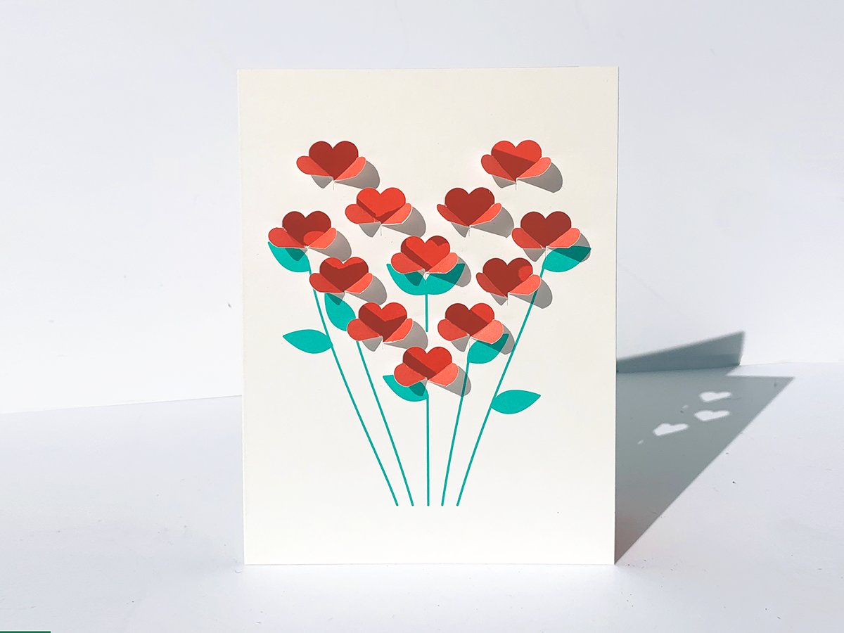 Image of  2 x Fold Out Roses Cards 