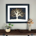 Framed Woodcut Oak Tree