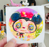 Sparkly mouse - 3" round sticker