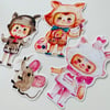 Kitty Kids - 4 piece die cut stickers