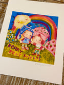 Berry Best Friends  - art print by Mindy Lacefield