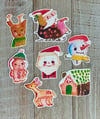 Santa's Sleigh Ride - 7 die cut vinyl stickers