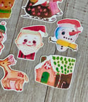 Santa's Sleigh Ride - 7 die cut vinyl stickers