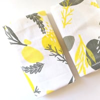 Image 1 of Yellow/Gray Tea Towel Set