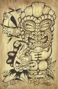 "Tiki Girl" 11"X17" Signed Art Print