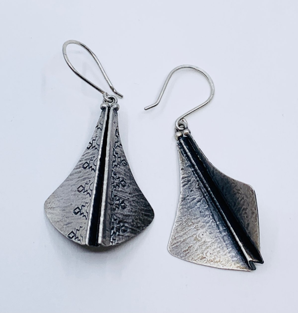 Textured Triangle Earrings by Lauren Nall