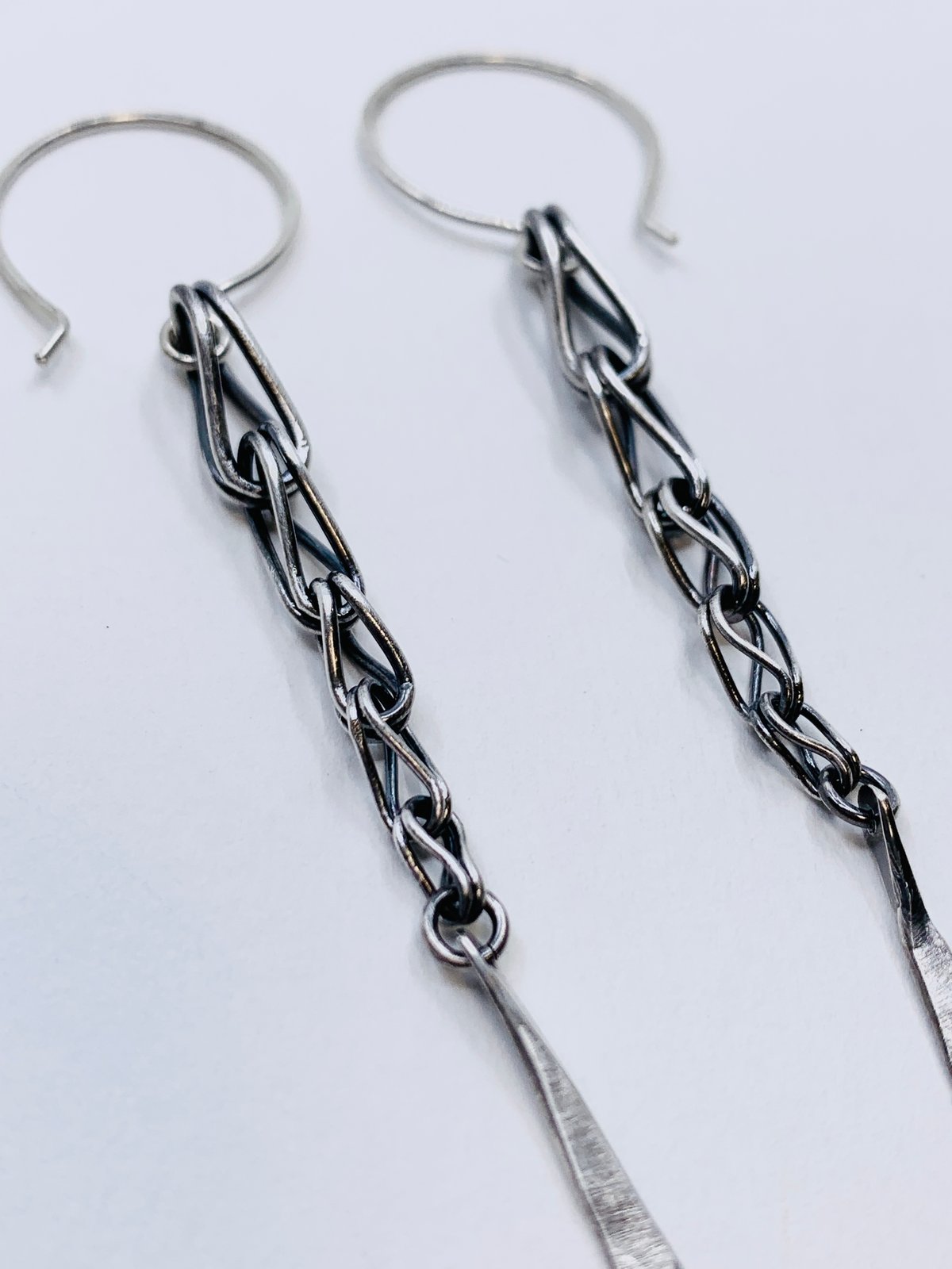 Silver Chain Earrings by Lauren Nall