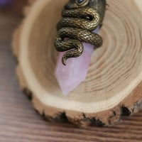 Image 3 of Serpent Crystal necklace with rose quartz and rock crystal 