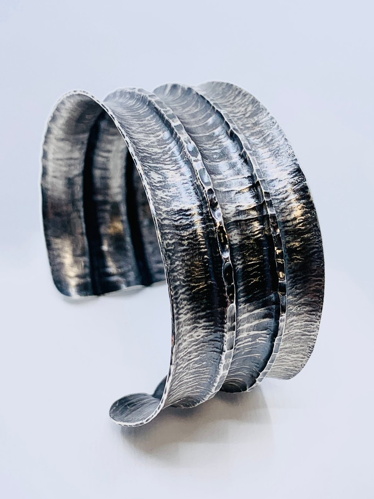 Textured Silver Bracelet by Lauren Nall