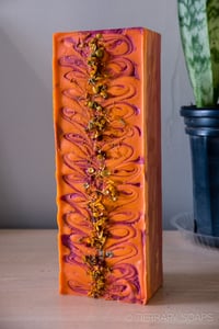 Image 2 of Orange Citrus Vegan Soap, Orange Maroon Blacksburg Plant-based Soap Bar | Scent: Fresh Orange