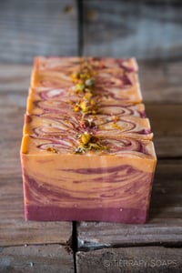 Image 4 of Orange Citrus Vegan Soap, Orange Maroon Blacksburg Plant-based Soap Bar | Scent: Fresh Orange