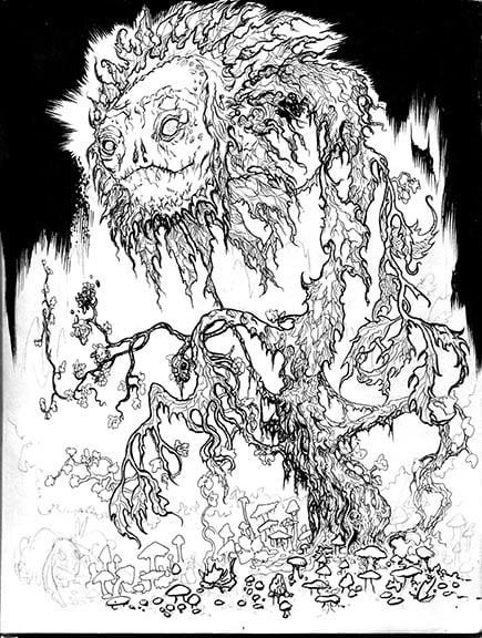 Image of SUNFLOWER FRIEND /INKED ILLUSTRATED PIECE w/FREE S&H