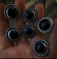 Image 2 of Stamped Onyx & Sterling Silver License Plate Bolts