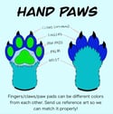 Custom Color Hand Paws (pattern by Kloofsuits)