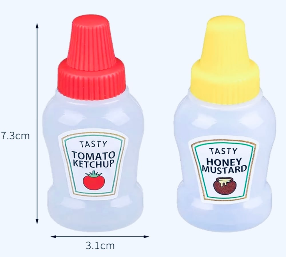 Mini 25ml Tomato Sauce / Honey Mustard bottles - 2pcs/set