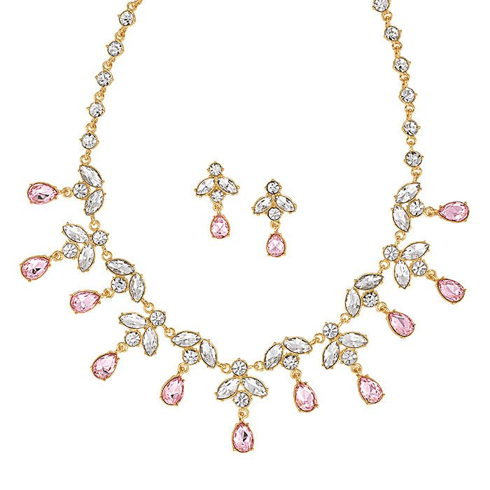 CZ Diamonds Necklace Earrings Set, Pink Bridal Necklace Earrings Antique  Jewelry Set, Statement Choker Necklace Earrings, Engagement Set - Etsy |  Pink jewelry set, Pink diamond necklaces, Pink diamond