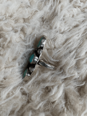 Image of Triple Turquoise Sterling Silver Statement Ring