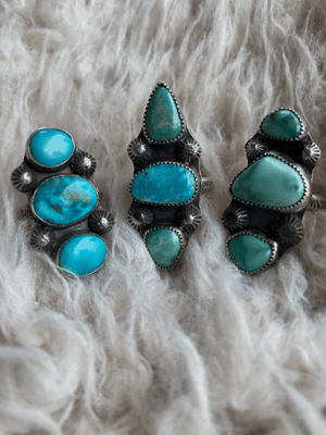 Image of Triple Turquoise Sterling Silver Statement Ring