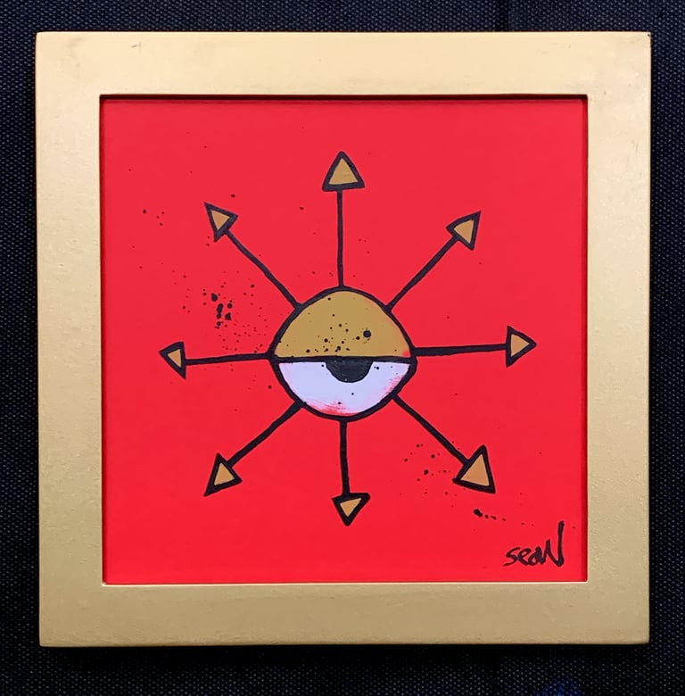 chaos eye (original painting) FRAMED gold V2