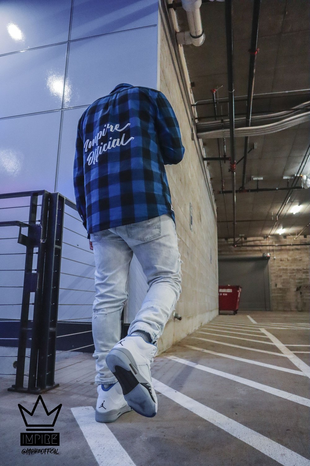 Image of 'CALLIGRAPHY' FLANNEL (BLUE)