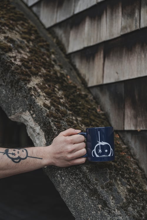 Image of Monkey Climber Camus mug I Dark Navy Blue