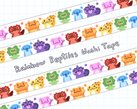 Image 1 of Rainbow Reptiles Washi Tape