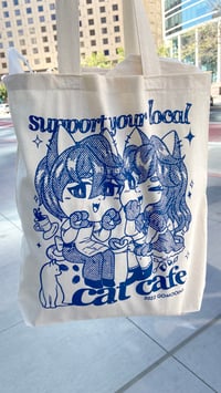 Support Your Local Cat Cafe Canvas Tote Bags
