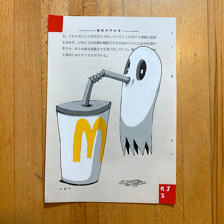 Image of Big Gulp Ghost / unframed original painting