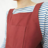 Image 5 of NEW COLOUR! Canvas Pottery Apron, Split Leg. dusty red/pink No4:5