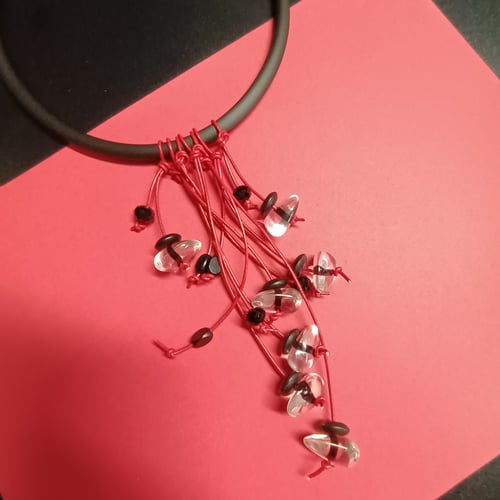 Image of glass beads cluster necklace