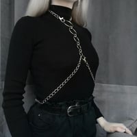 Image 2 of Silver chain harness and multiple rings