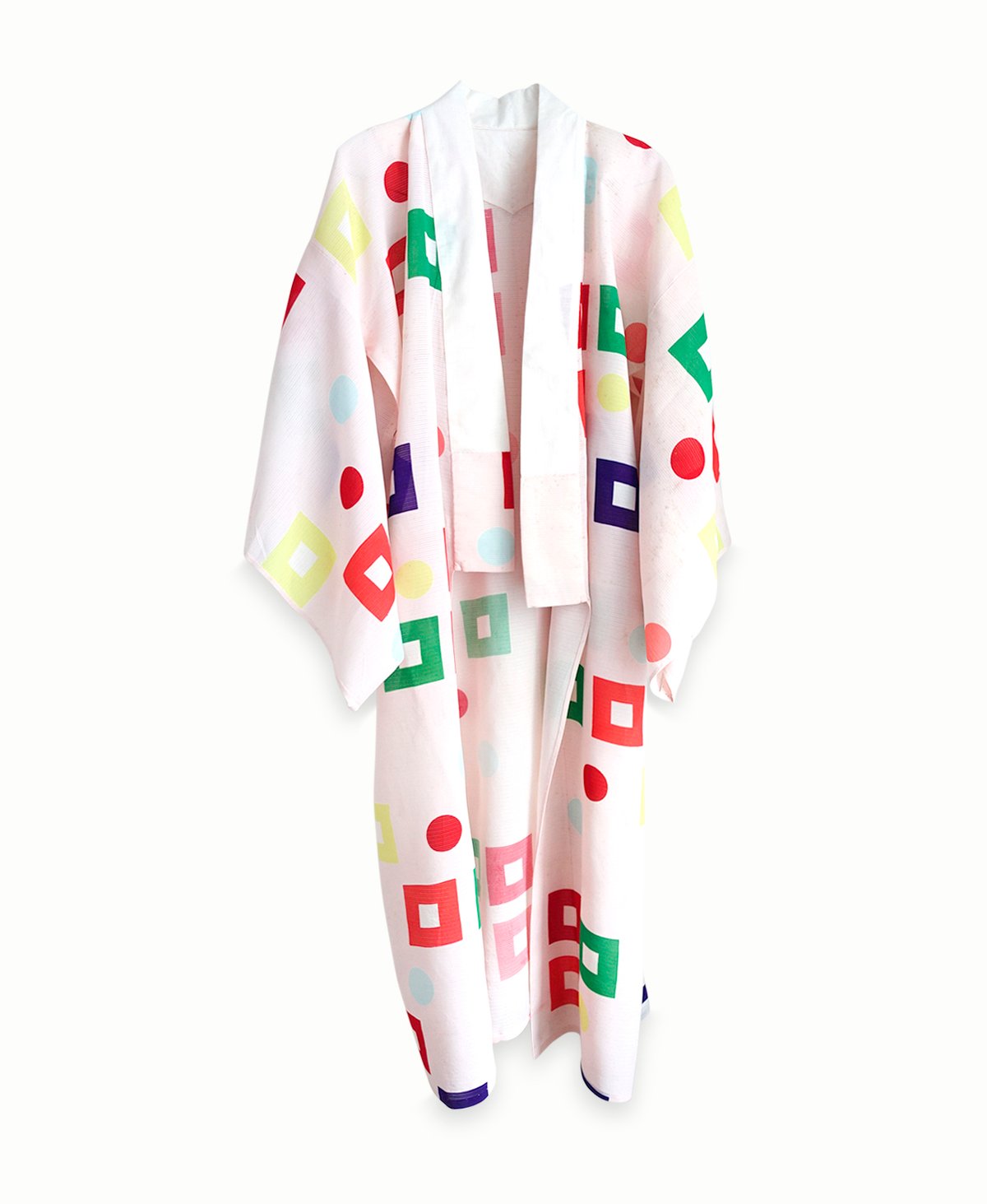 Image of Rosa silke kimono med grafiske print /'Too Fairy'