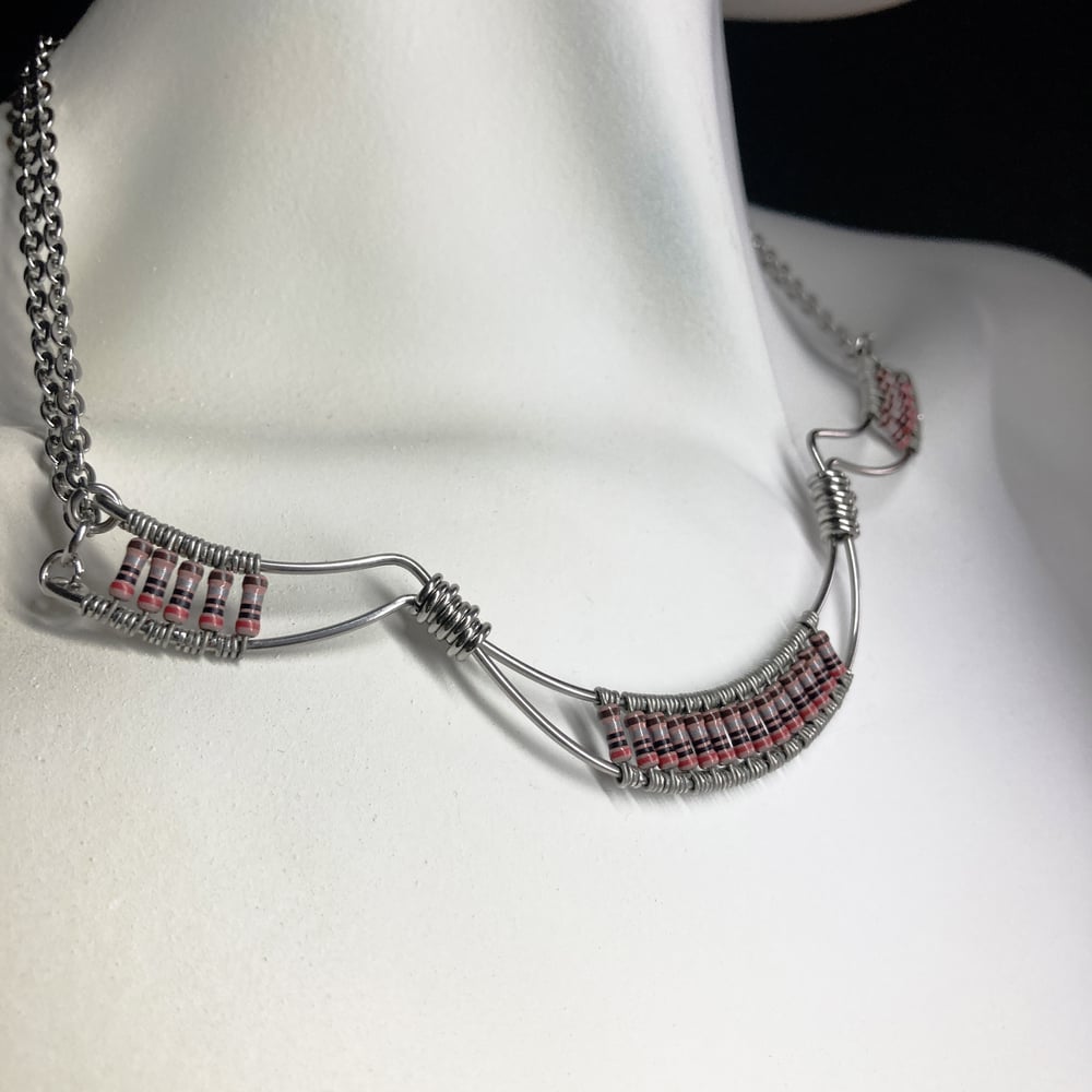Image of ONE of a KIND || Pink Resistor Necklace