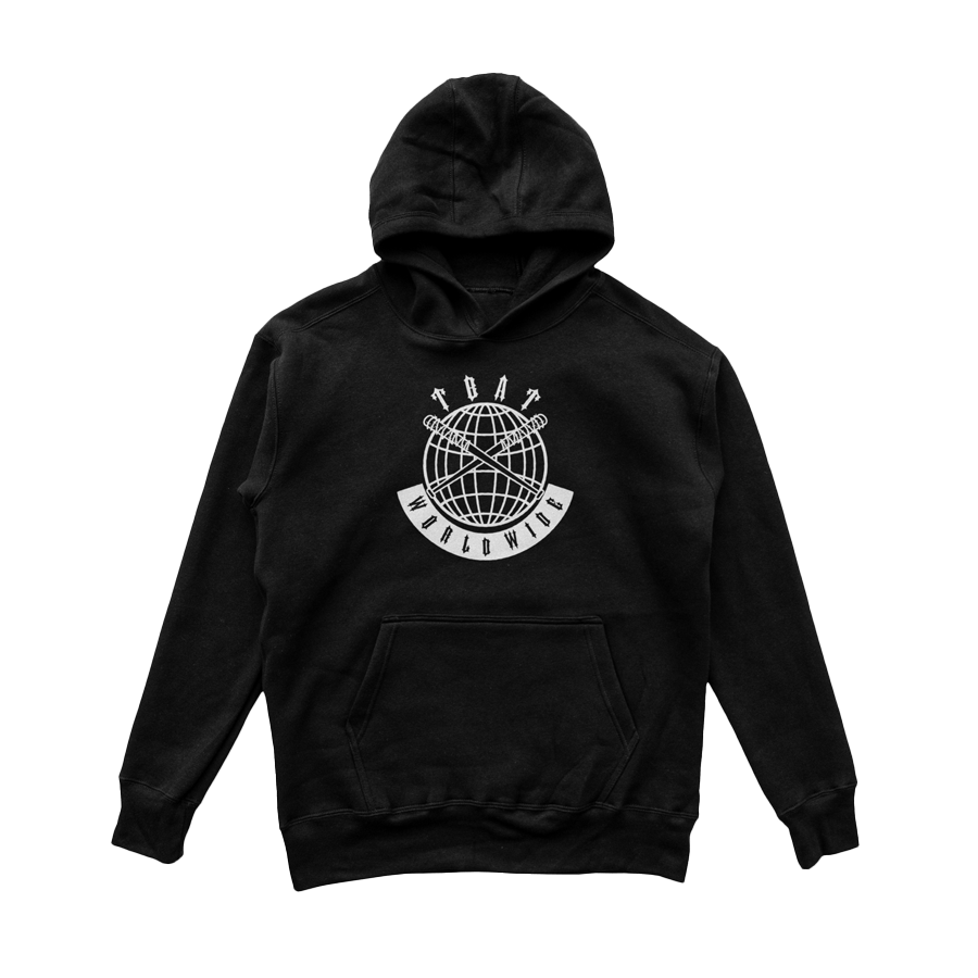 Worldwide Pullover Hoodie | Black Announce Table