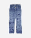 Walter Van Beirendonck patterned bootcut pen denim