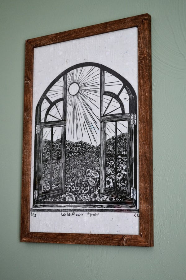 Image of Wildflower Meadow Linocut Print